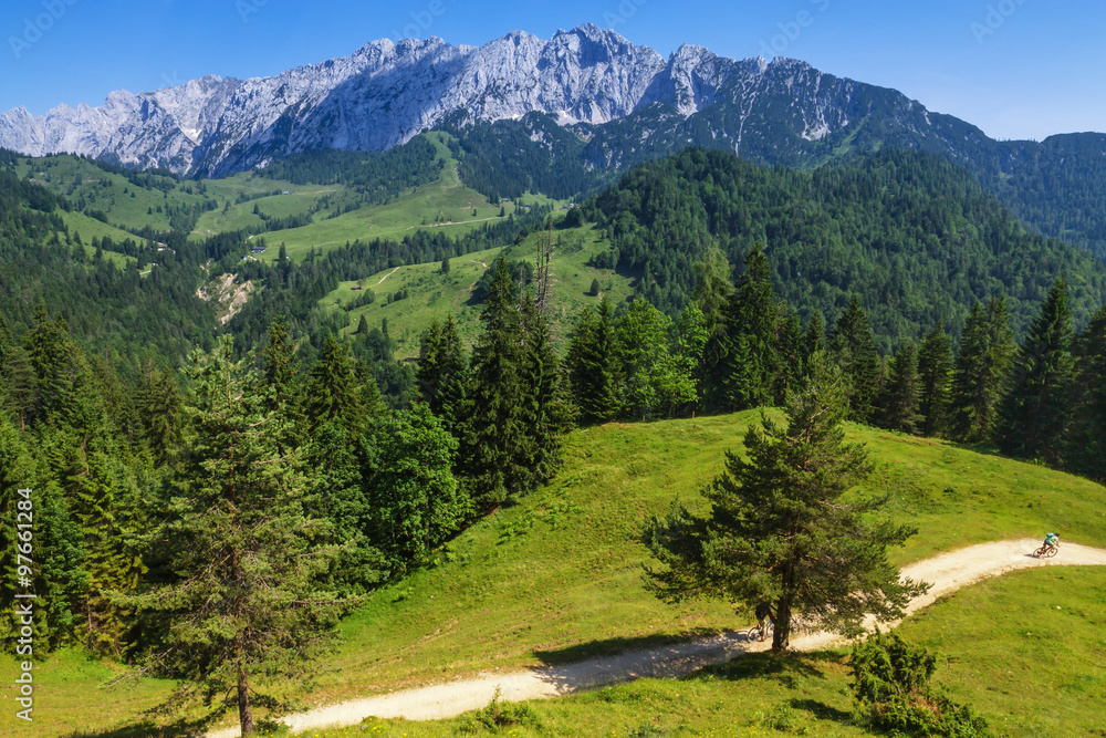 Alps Mountains Landscape. View of the Wilder Kaiser Range, Austria, Tirol