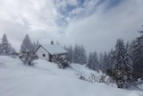 Winter landscape in Swiss Alps. Switzerland,   ski resort