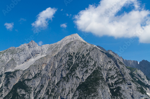 High Mountain Peaks Range in Summer Alps