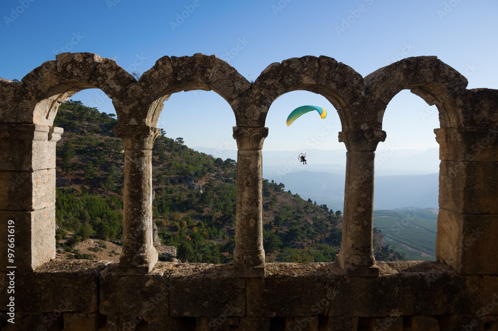 Paragliding in Alahan Monastery