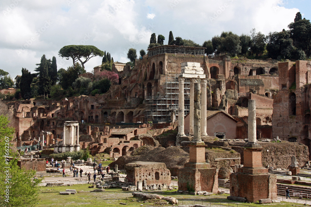 Rome, vue sur les Forums romains, Italie 