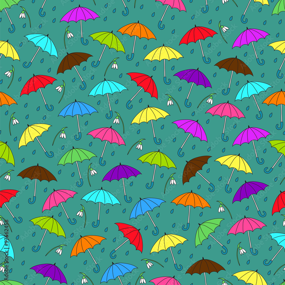Obraz premium Umbrellas. Bright seamless background