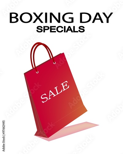 Red Paper Shopping Bag for Boxing Day Sale