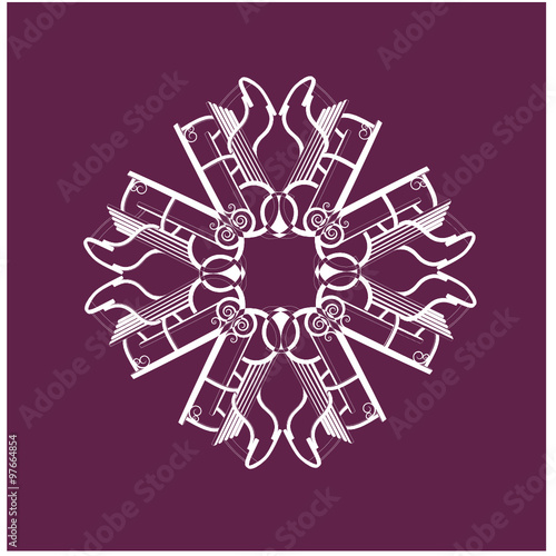 Snowflake composed of toboggans