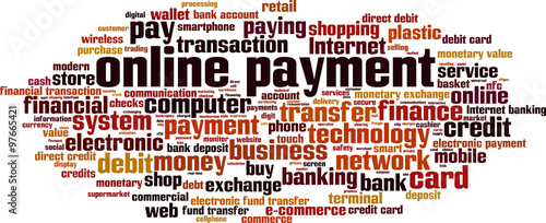 Online payment word cloud concept. Vector illustration
