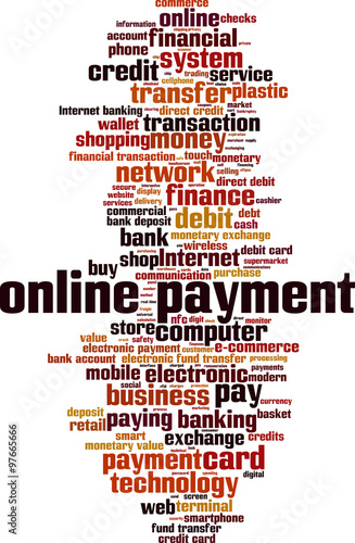 Online payment word cloud concept. Vector illustration