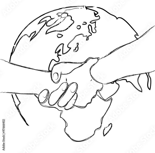 vector concept illustration of handshake peace and frienship