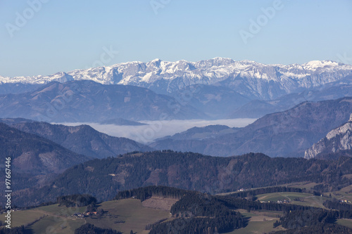 Blick von Süden auf Hochschwab,Steiermark,Österreich