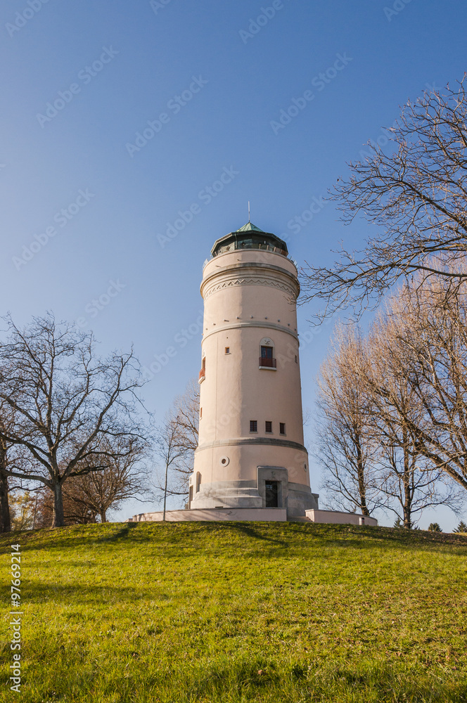Basel, Stadt, Wasserturm, Aussichtsturm, historischer Turm, Spazierweg, Wintertag, Wintersonne, Schweiz