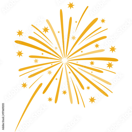 Elegant firework vector illustration on white background.