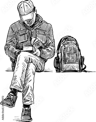 man reading a book