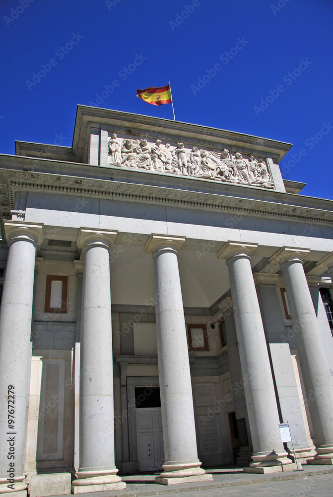 MADRID, SPAIN - AUGUST 23, 2012: The entrance to the National Prado Museum in Madrid, Spain MADRID, SPAIN - AUGUST 23, 2012: The entrance to the National Prado Museum in Madrid, Spain