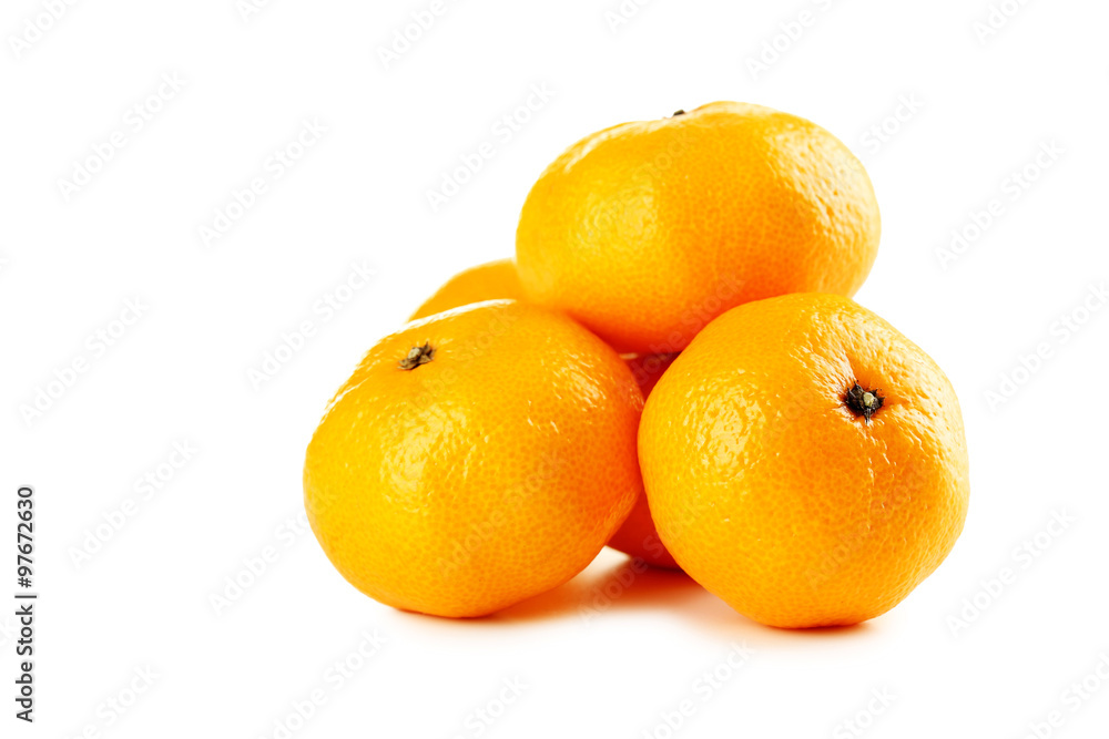 Ripe mandarins isolated on a white Ripe mandarins isolated on a white