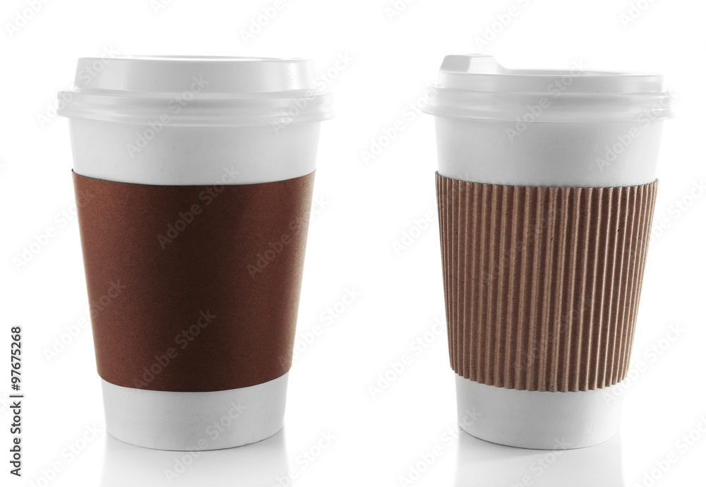 Paper cup of coffee isolated on white Paper cup of coffee isolated on white