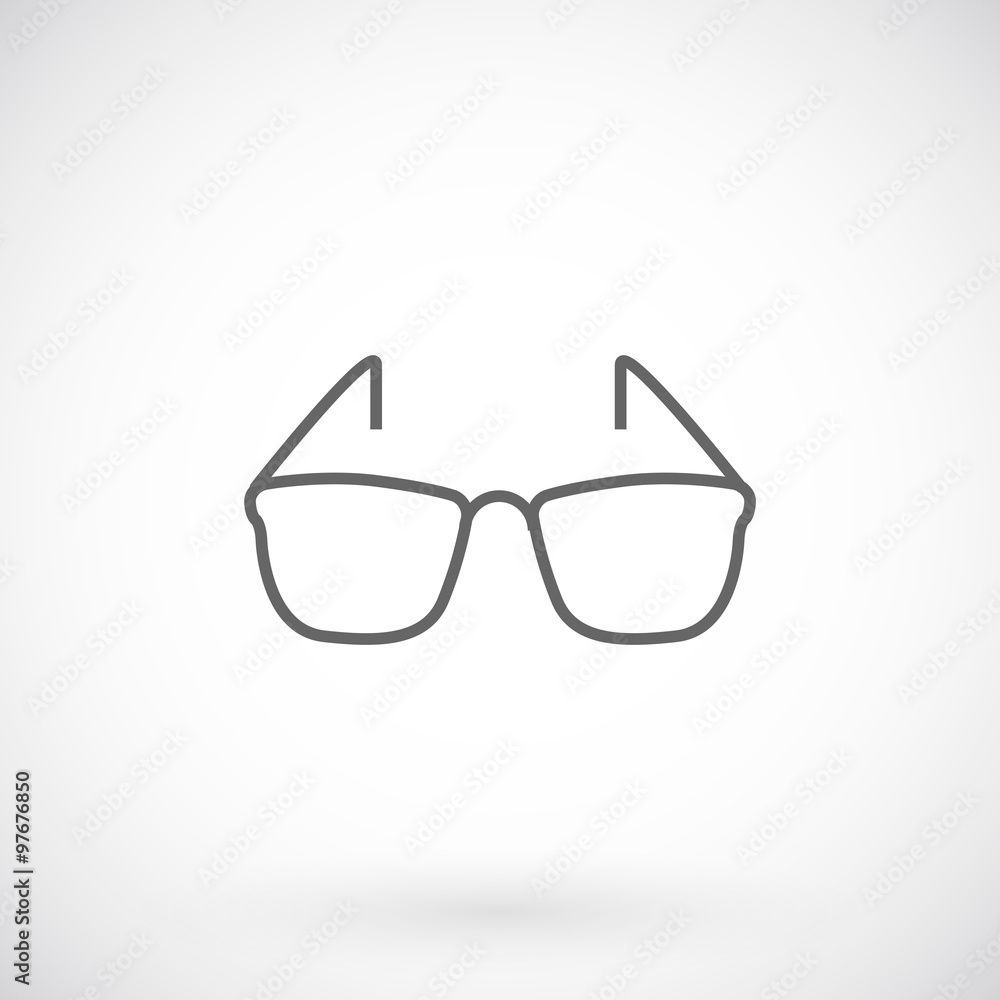 Sunglasses icon, thin line style.