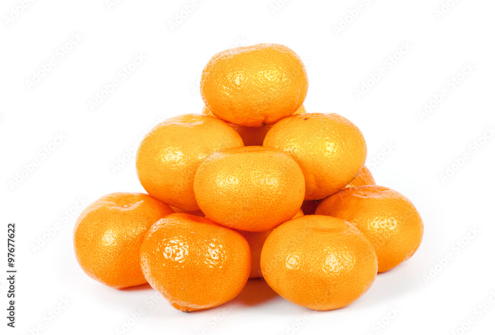 Ripe mandarins isolated on a white Ripe mandarins isolated on a white