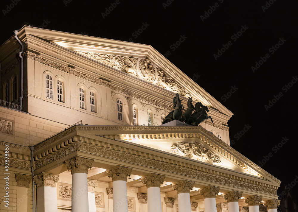 Obraz premium building of Bolshoi Theatre in Moscow in night