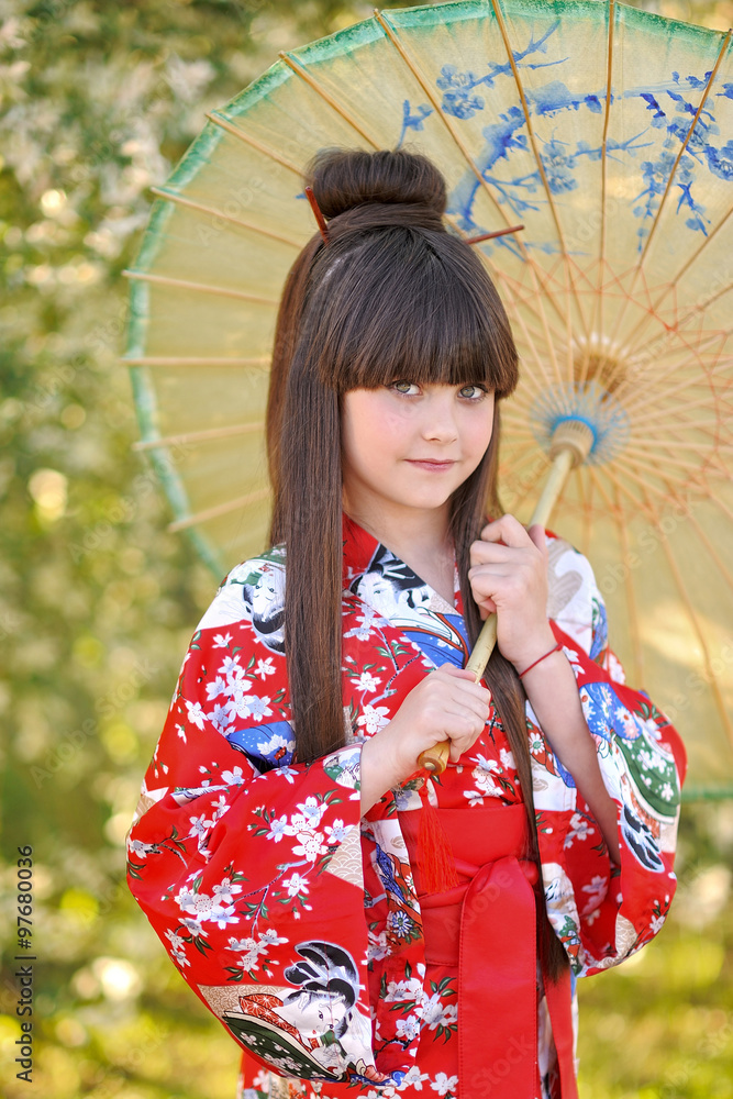 portrait of little girl outdoors in summer portrait of little girl outdoors in summer