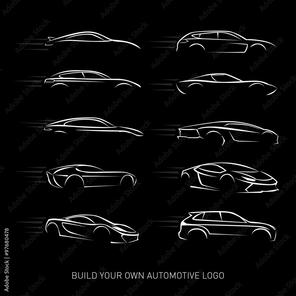 Car Logotypes Silhouette Car Service And Repair Vector Set Car Logo