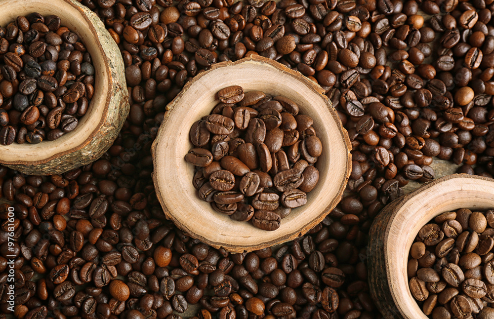 Fototapeta premium Collection of coffee beans, close up