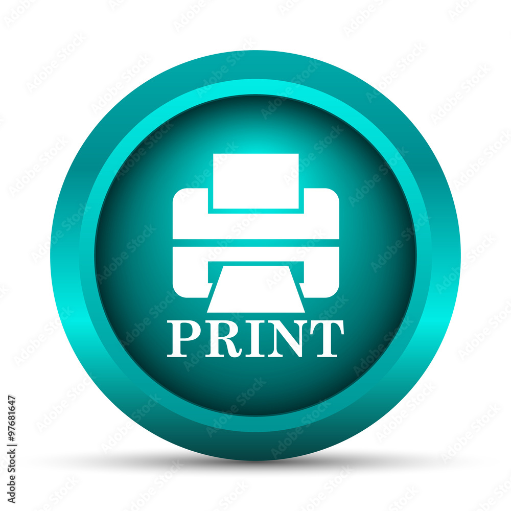 Printer with word PRINT icon