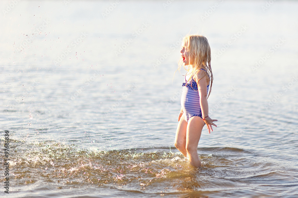 portrait of little girl outdoors in summer portrait of little girl outdoors in summer