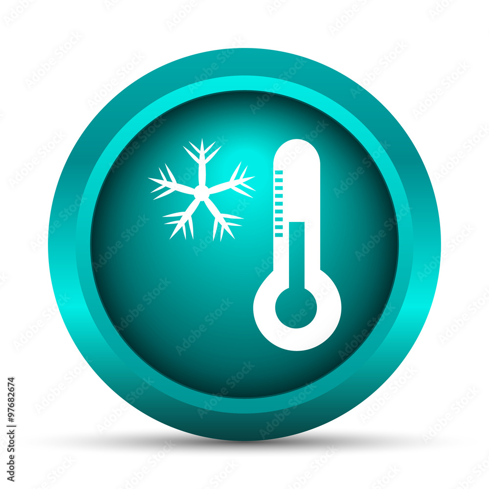 Snowflake with thermometer icon Snowflake with thermometer icon