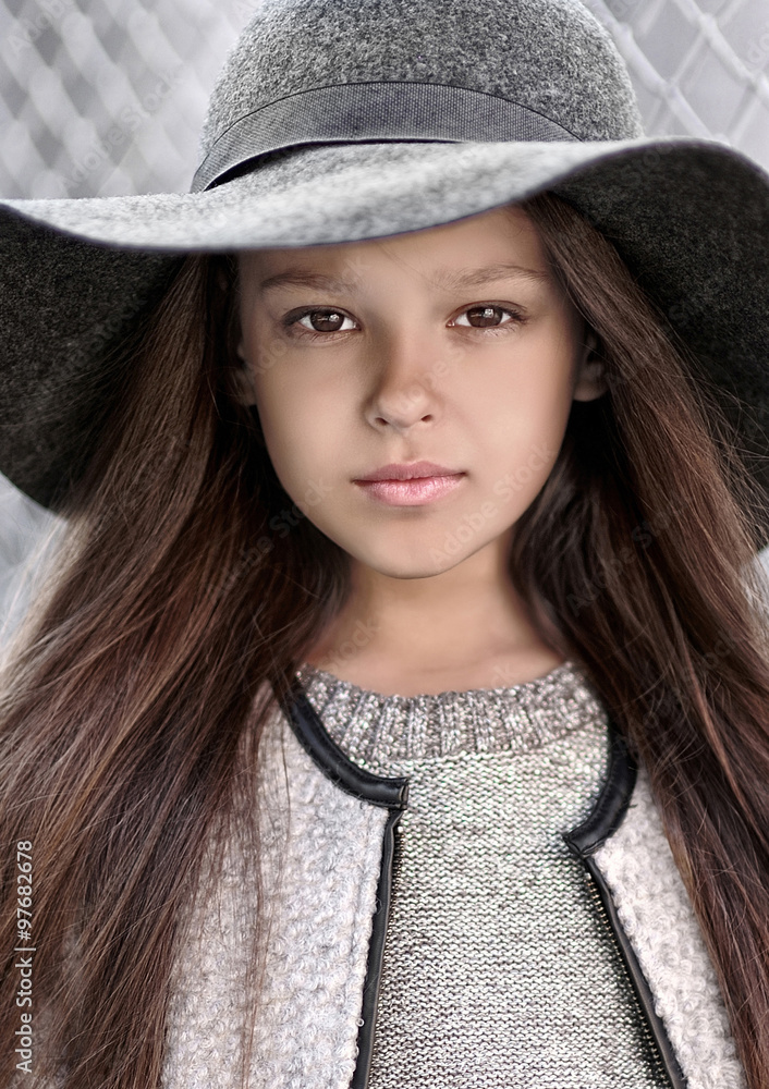portrait of little girl outdoors in summer portrait of little girl outdoors in summer