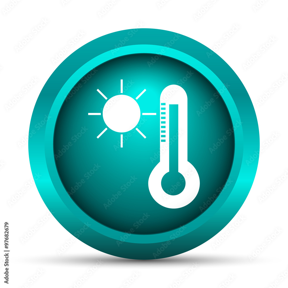 Sun and thermometer icon Sun and thermometer icon
