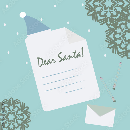 Illustration of paper sign for children gift list