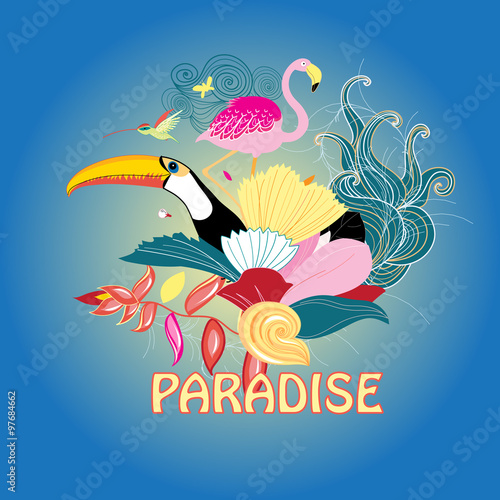 bird of paradise and plants