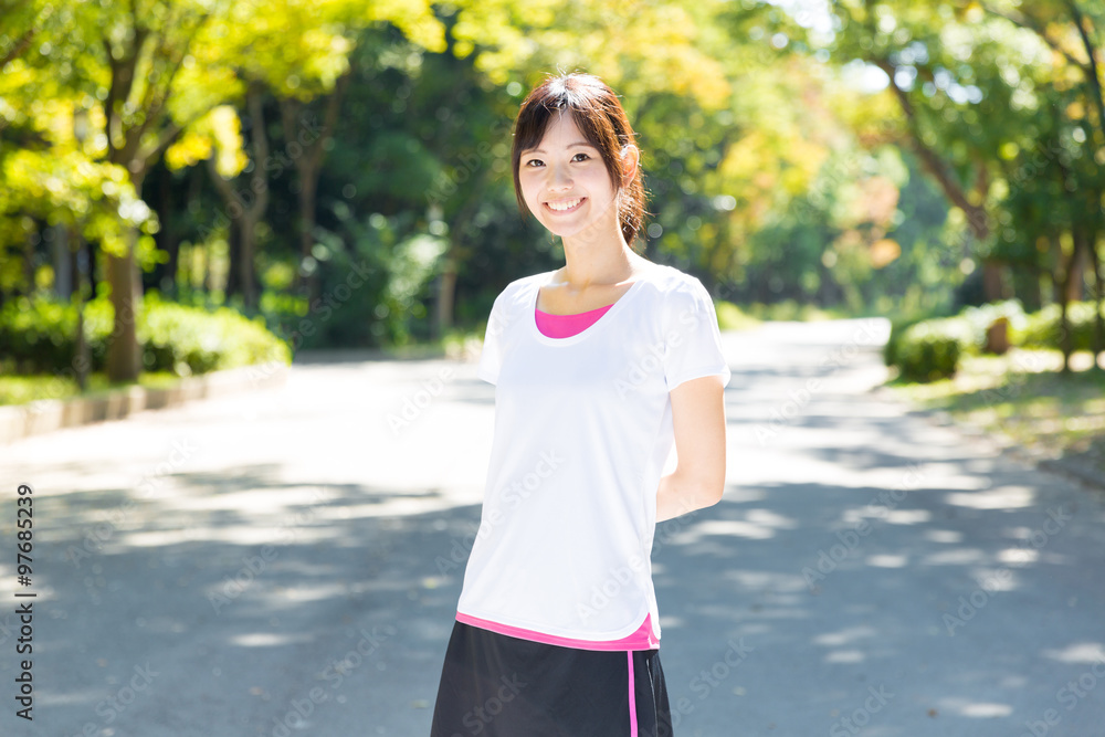 young asian woman jogging image young asian woman jogging image