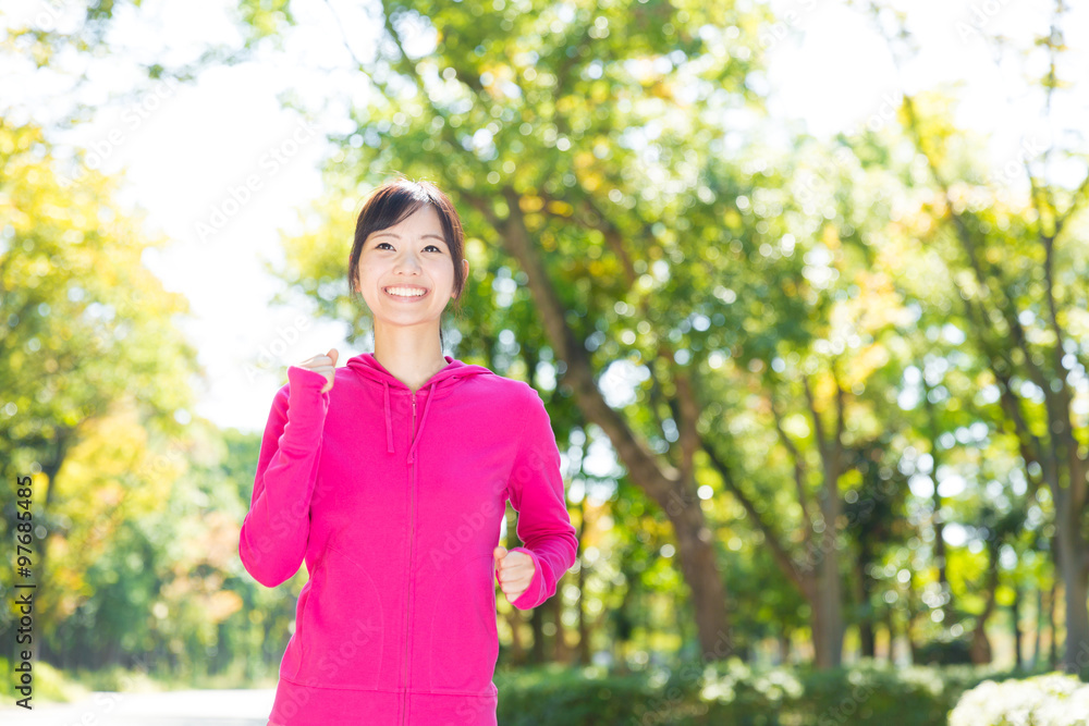 young asian woman jogging image young asian woman jogging image