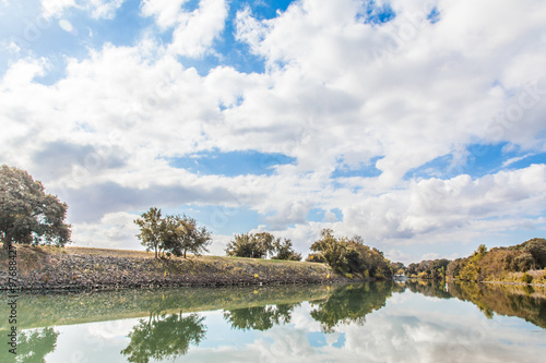 River reflections, water in the Sacramento Delta