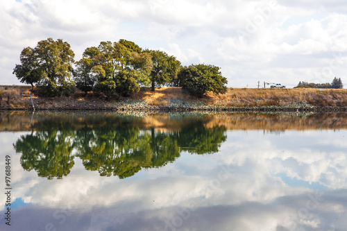 River reflections, water in the Sacramento Delta