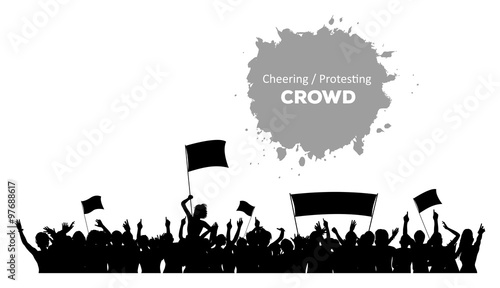 Cheering or Protesting Crowd