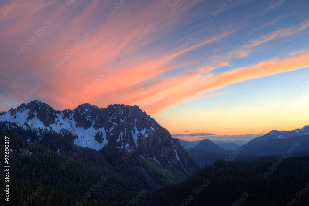 Clouds Stream Behind the Tatoosh Range, Mount Rainer National Park Clouds Stream Behind the Tatoosh Range, Mount Rainer National Park