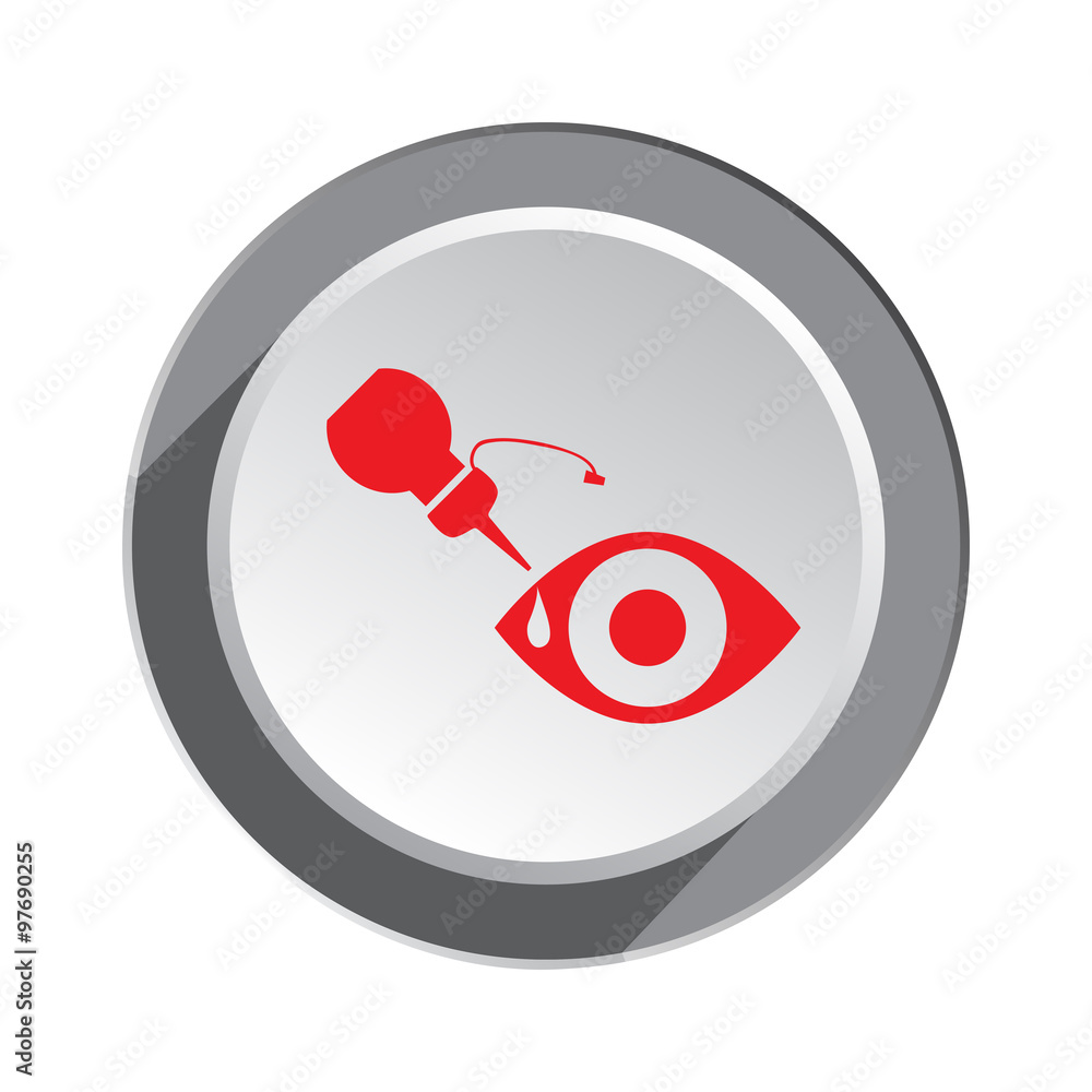 Medical icon. Optical vision symbol of health and medicine. Round button with shadow. Vector Medical icon. Optical vision symbol of health and medicine. Round button with shadow. Vector