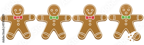 Four gingerbread men