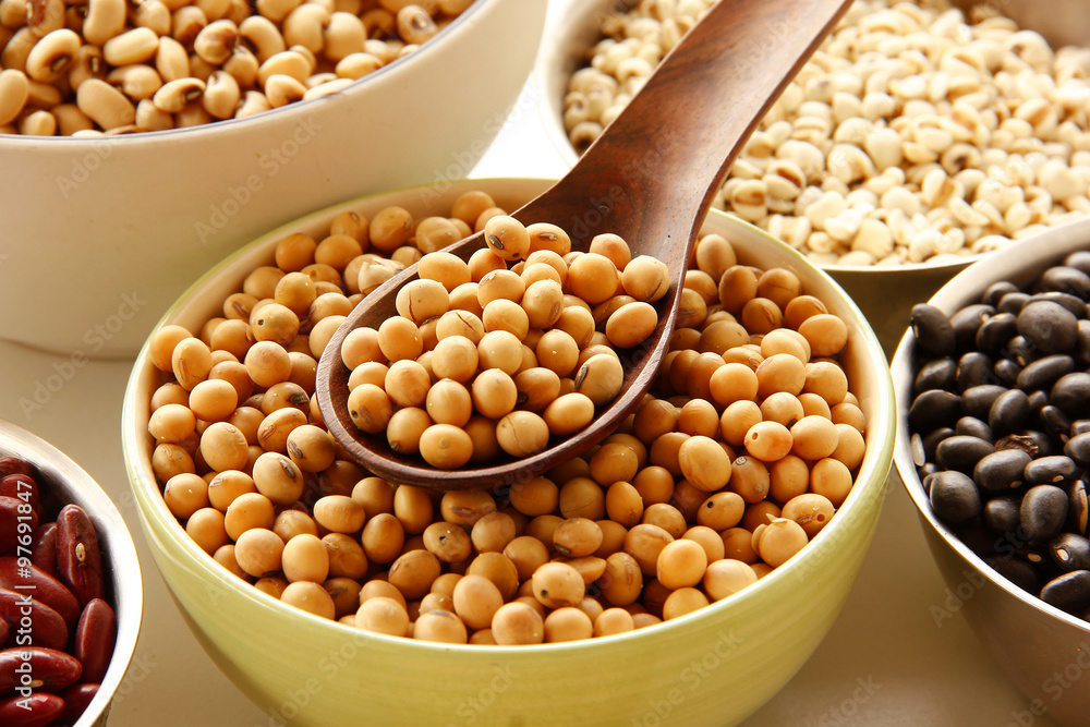 soybeens are on white background. soybeens are on white background.