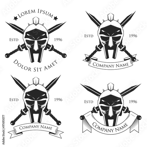 Gladiator badge, logo vector illustration
