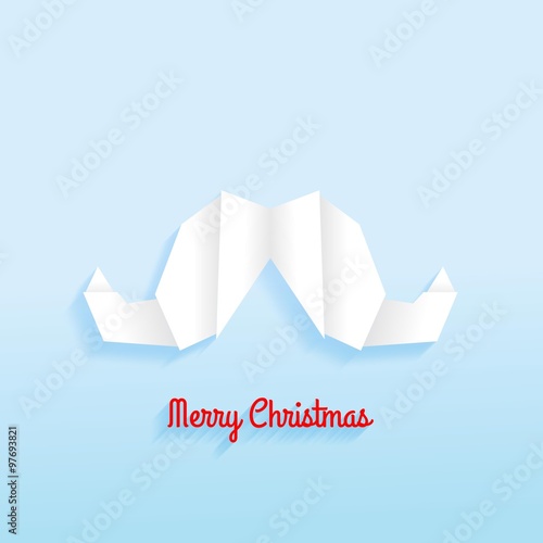 Santa mustache origami vector illustration