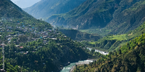 Panorama view of the Chamba and river Ravi photo