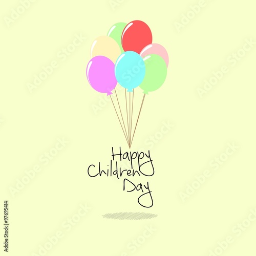 Happy children day card, with Balloon