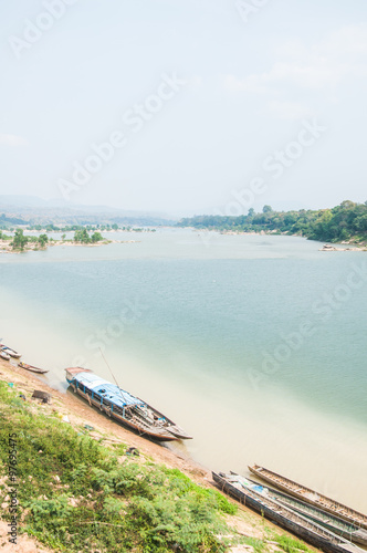 Thai Boat in Makong river photo