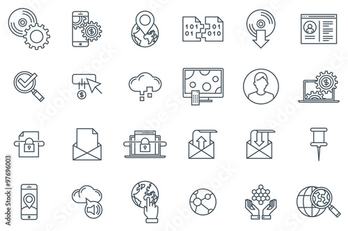 Technology icon set