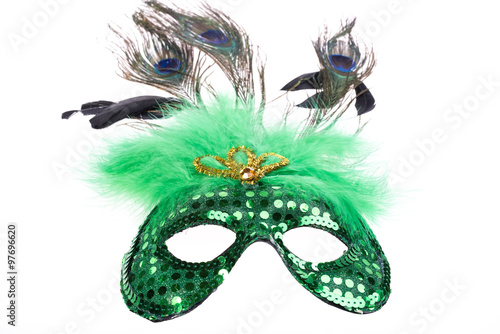 feathered mardi gras mask