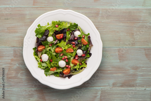 Green salad on plate