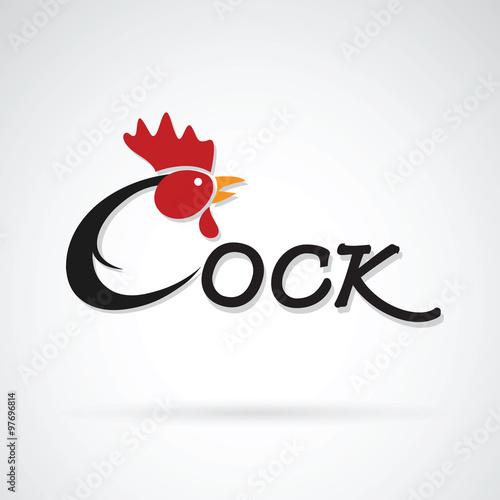 Fotografia Vector design cock is text on a white background.