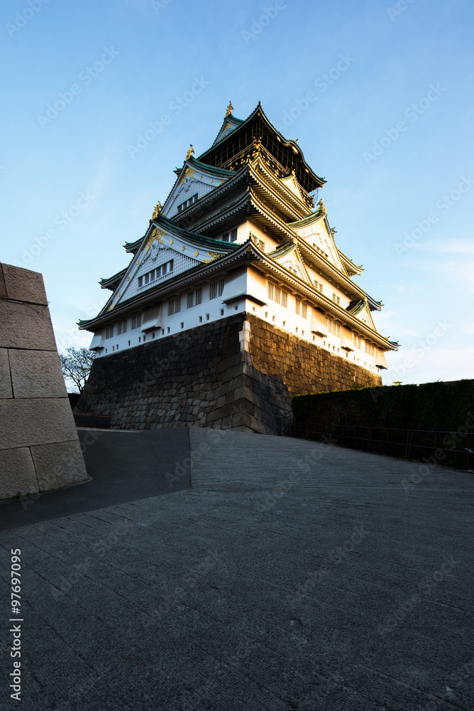 Osaka Castle at blue sky at Osaka,Japan Osaka Castle at blue sky at Osaka,Japan
